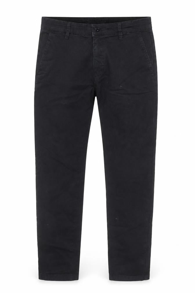 Front view of Zara Men Black Slim Fit Cotton Chino Trousers, size 32