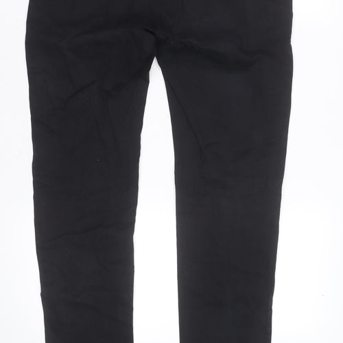 Zara Men Black Slim Fit Cotton Chino Trousers Size 32