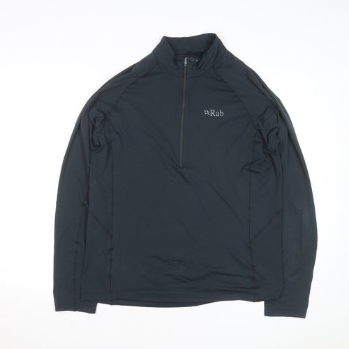 Rab Men's Black L 1/2 Zip Lightweight Activewear Jacket