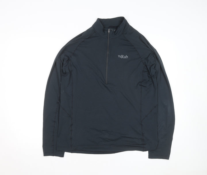 Rab Men's Black L 1/2 Zip Lightweight Activewear Jacket