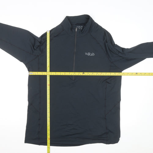 Rab Men's Black L 1/2 Zip Lightweight Activewear Jacket