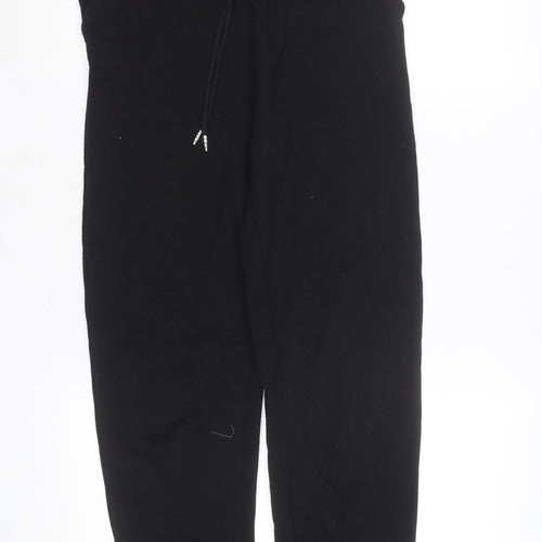 Stradivarius Women Black Jogger Trousers Size M Fleece Elastic Waist