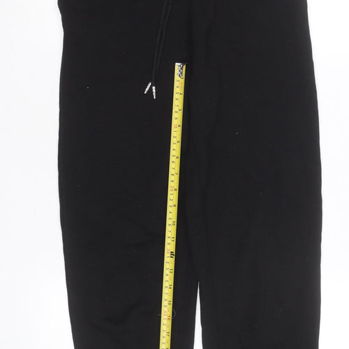 Stradivarius Women Black Jogger Trousers Size M Fleece Elastic Waist