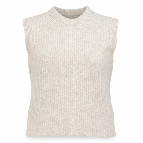 Aligne Women’s Beige Wool Blend Mock Neck Sleeveless Vest Jumper Size S
