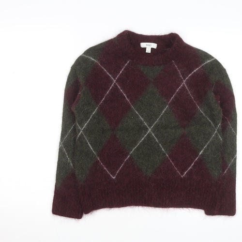 Marks and Spencer Women’s Multicoloured Argyle Wool Pullover Jumper S