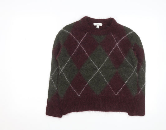 Marks and Spencer Women’s Multicoloured Argyle Wool Pullover Jumper S