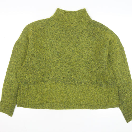 Marks and Spencer Women Green High Neck Wool Blend Jumper Size 22