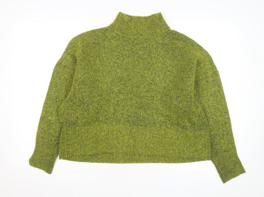 Marks and Spencer Women Green High Neck Wool Blend Jumper Size 22