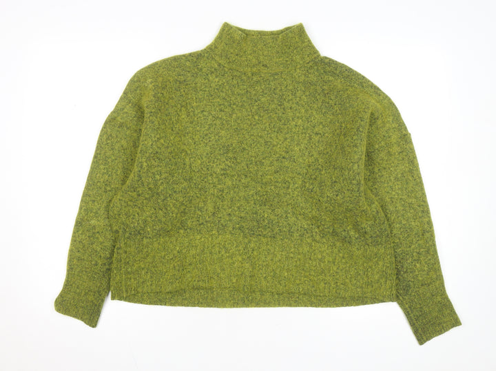 Marks and Spencer Women Green High Neck Wool Blend Jumper Size 22