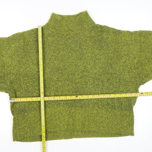 Marks and Spencer Women Green High Neck Wool Blend Jumper Size 22