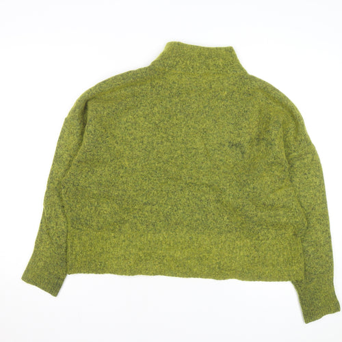 Marks and Spencer Women Green High Neck Wool Blend Jumper Size 22