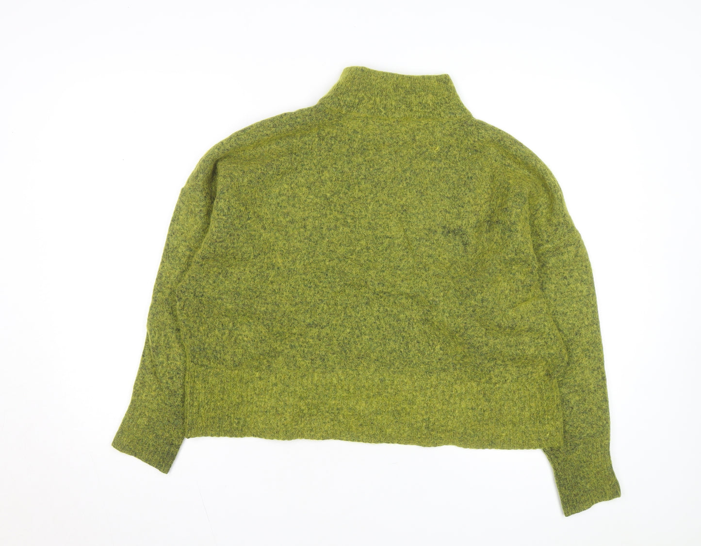 Marks and Spencer Women Green High Neck Wool Blend Jumper Size 22
