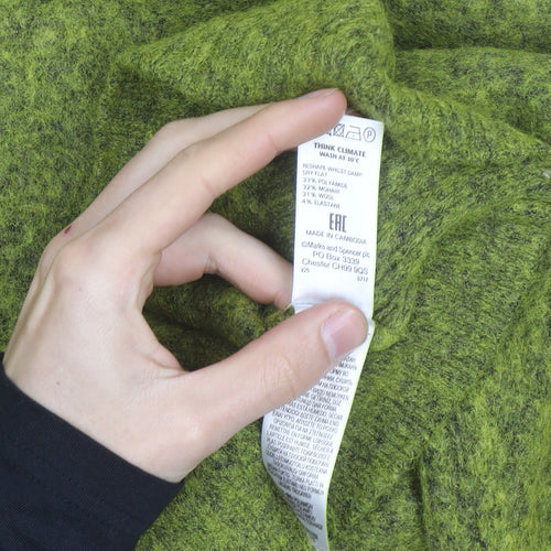 Marks and Spencer Women Green High Neck Wool Blend Jumper Size 22