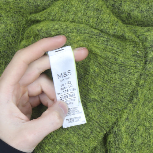 Marks and Spencer Women Green High Neck Wool Blend Jumper Size 22