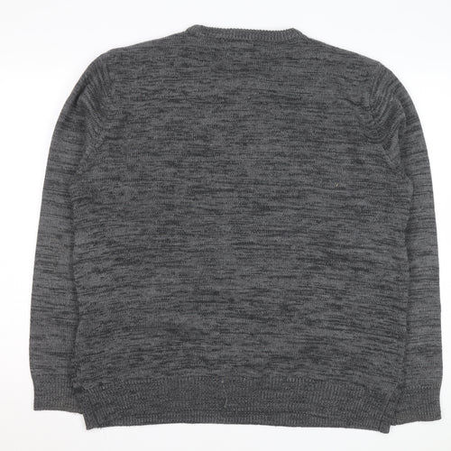 Tu Men's Grey Penguin Christmas Jumper XL Crew Neck Knit