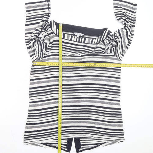Marks and Spencer Per Una Women’s Multicoloured Stripe Boat Neck Jumper Size 14