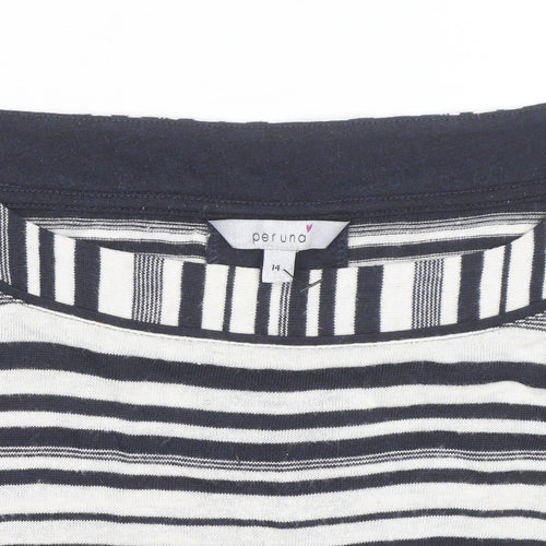 Marks and Spencer Per Una Women’s Multicoloured Stripe Boat Neck Jumper Size 14