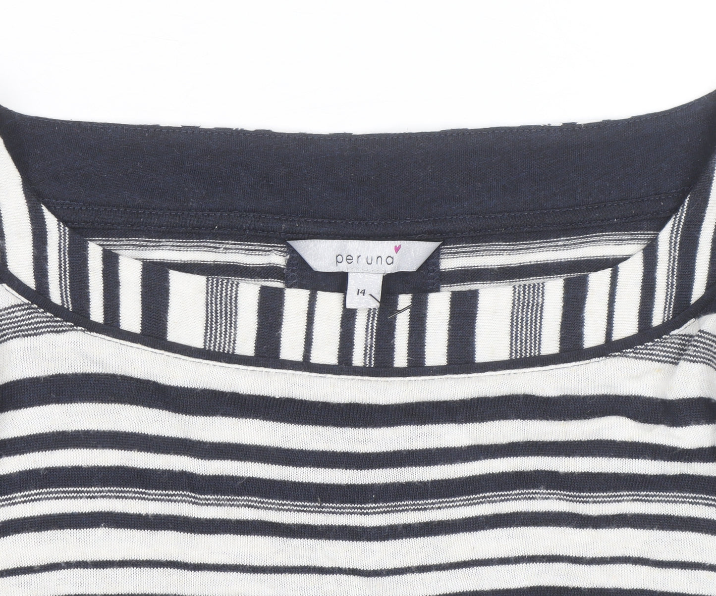 Marks and Spencer Per Una Women’s Multicoloured Stripe Boat Neck Jumper Size 14