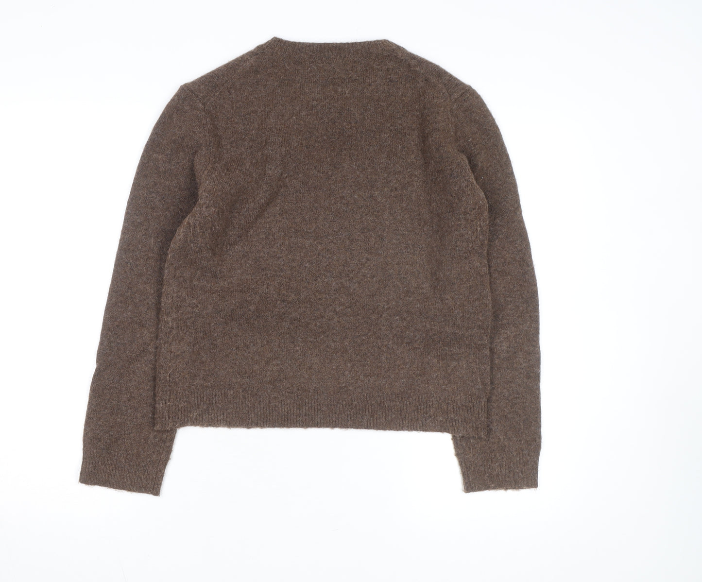 Pull & Bear Women's Brown Wool Blend Crew Neck Jumper Size S
