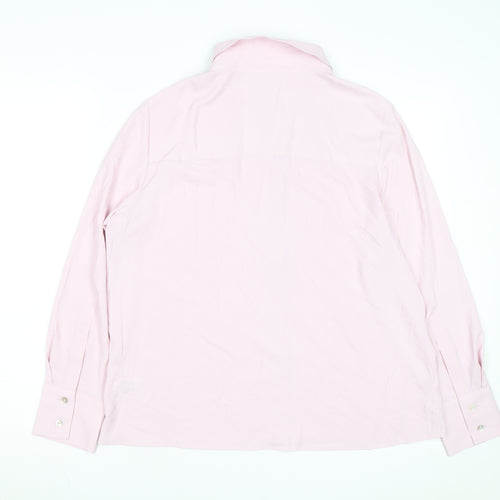 Marks and Spencer Women Pink Regular Fit Long Sleeve Button-Up Shirt Size 14