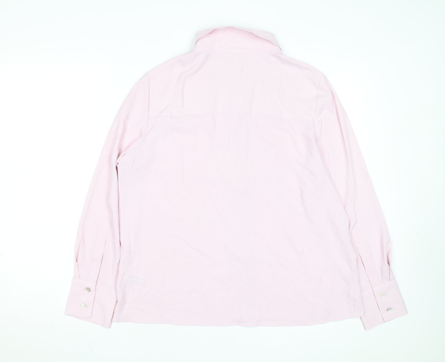 Marks and Spencer Women Pink Regular Fit Long Sleeve Button-Up Shirt Size 14