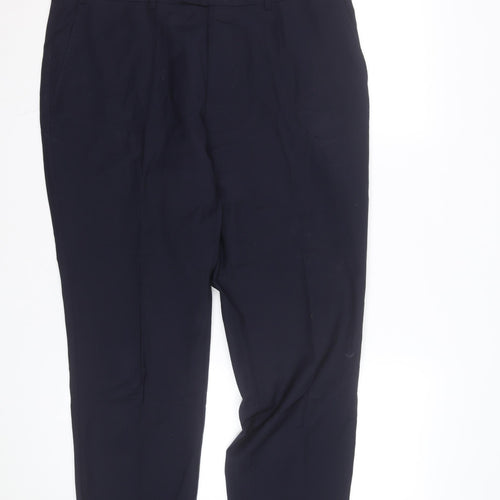 Moss Men's Blue Slim Fit Dress Pants 32R Wool Blend Formal Trousers