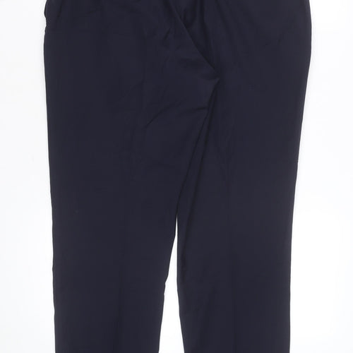 Moss Men's Blue Slim Fit Dress Pants 32R Wool Blend Formal Trousers