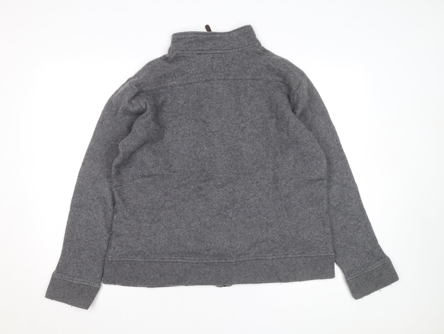 Lyle & Scott Men's Grey Wool Full Zip Jumper XL High Neck