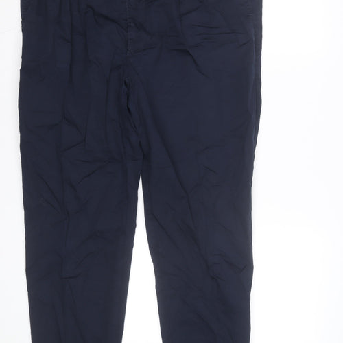 Gutteridge Men's Navy Blue Chino Trousers Size 36 Regular Cotton