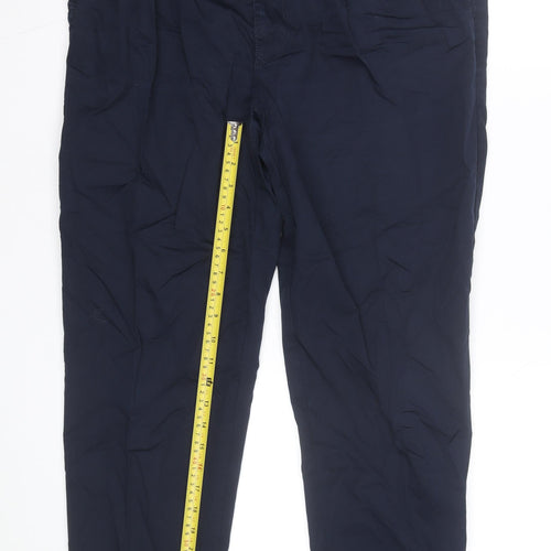 Gutteridge Men's Navy Blue Chino Trousers Size 36 Regular Cotton