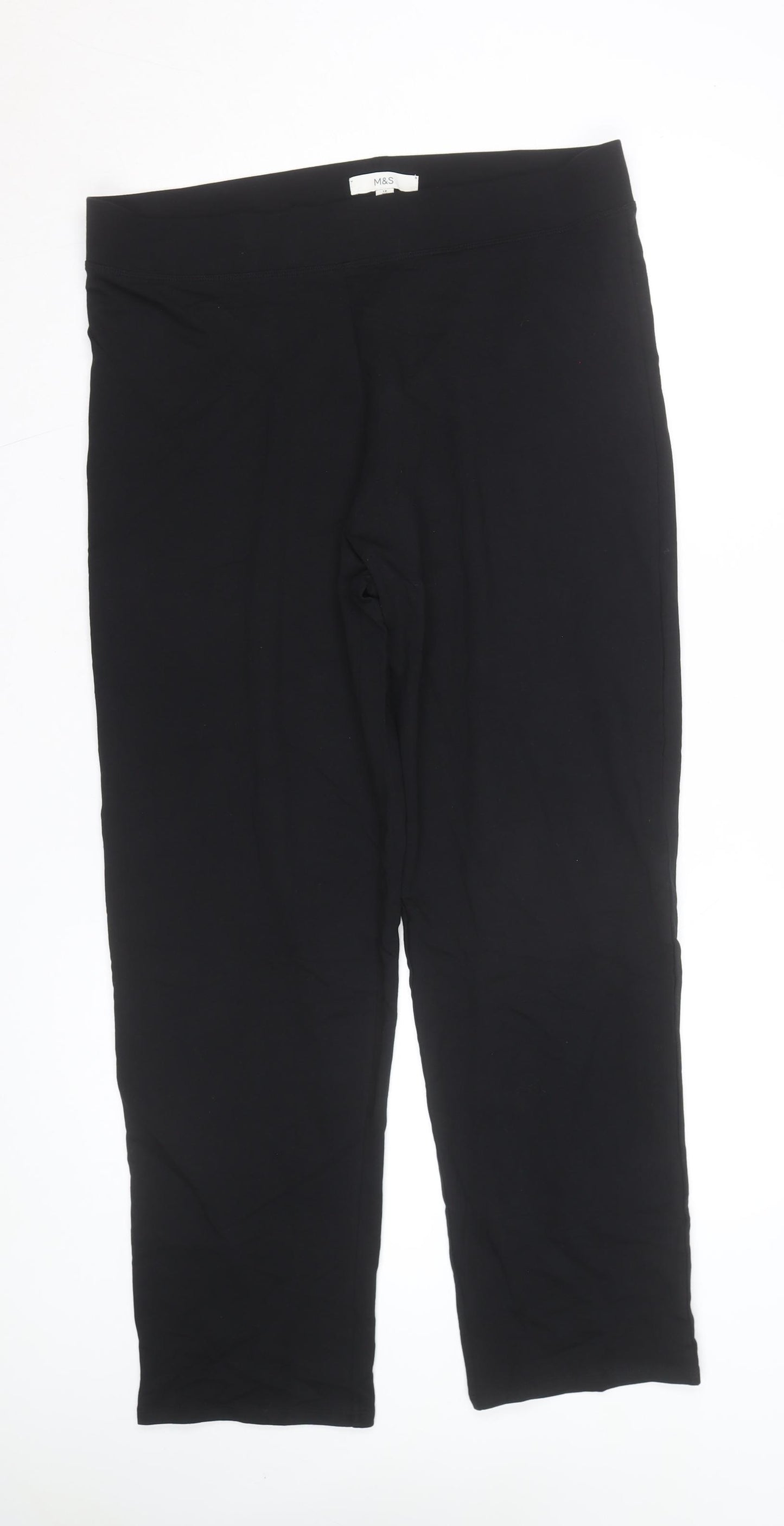 Marks and Spencer Women Black Size 18 Jersey Stretch Leggings