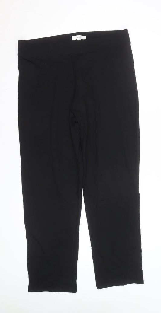 Marks and Spencer Women Black Size 18 Jersey Stretch Leggings