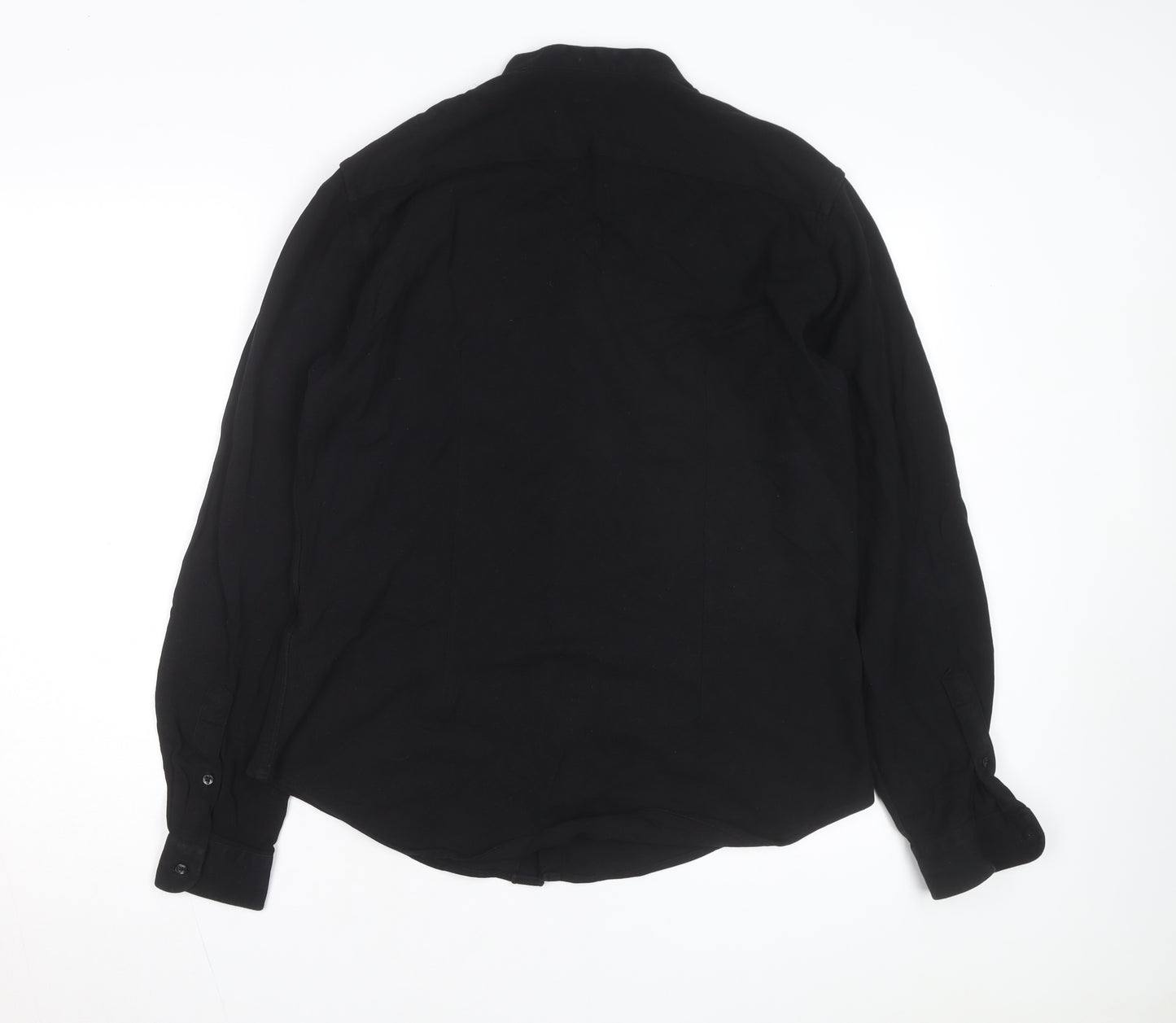 Zara Men Black Slim Fit Button-Up Long Sleeve Shirt L