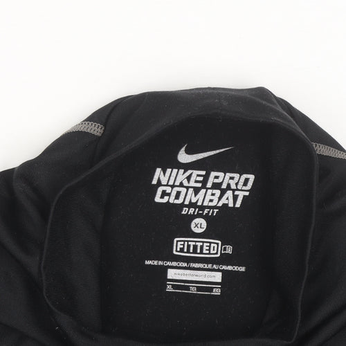 Nike Men's Black XL Pro Combat Dri-Fit Long Sleeve Compression Top