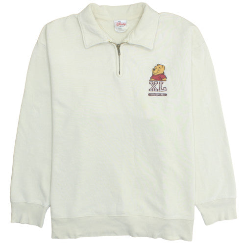 Disney Store Womens Ivory 1/4 Zip Sweatshirt XL Winnie the Pooh