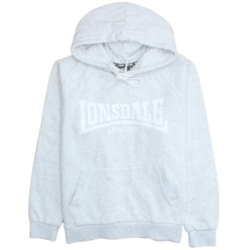 Lonsdale Women Grey Hoodie Size 16 Pullover Cotton Blend
