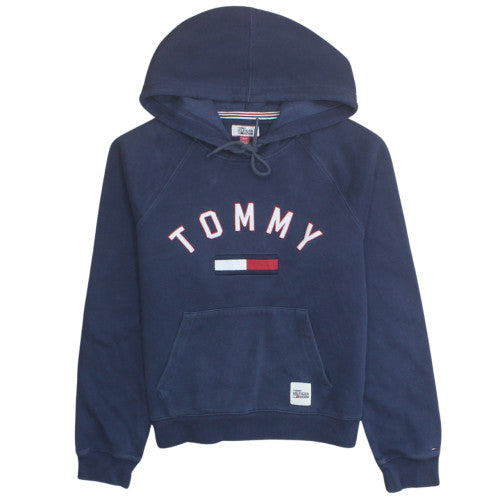 Tommy Hilfiger Men's Blue Pullover Hoodie Size M Embroidered Logo
