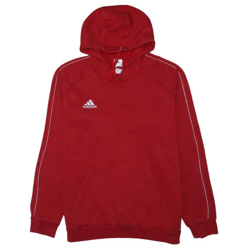 Adidas Mens Red Pullover Hoodie L Sports Fleece Sweatshirt