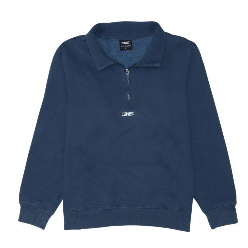 Elite Eleven Men’s Blue 1/4 Zip Collared Fleece Sweatshirt Size S