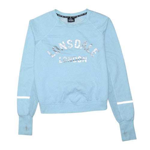 Lonsdale Women Blue Logo Crew Neck Sweatshirt Size 14