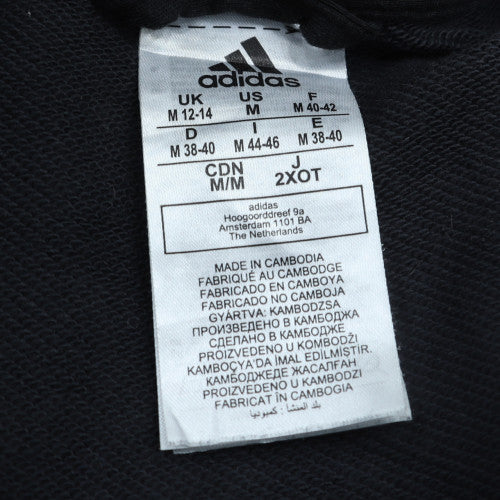 Adidas Womens Black Full Zip Hooded Sweatshirt Size M 12-14