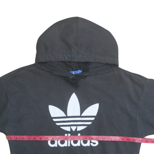 Adidas Womens Black Size 12 Trefoil Pullover Hoodie Sweatshirt