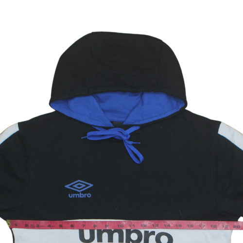 Umbro Men's Black Blue Pullover Hoodie Classic Sports Style M