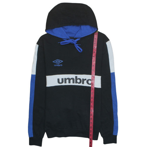 Umbro Men's Black Blue Pullover Hoodie Classic Sports Style M