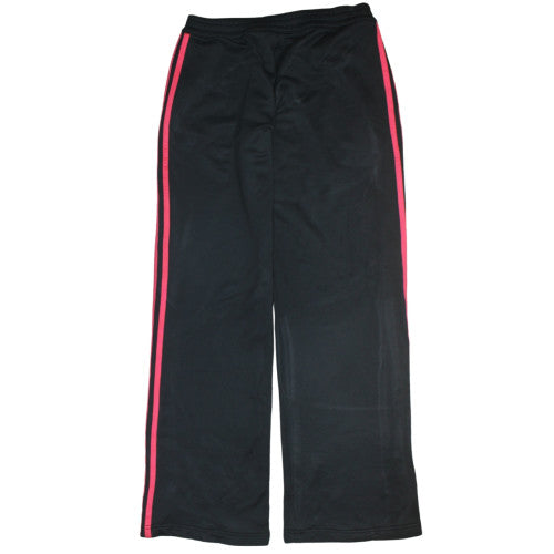 Adidas Womens Black Track Pants M Elastic Waist Side Stripe