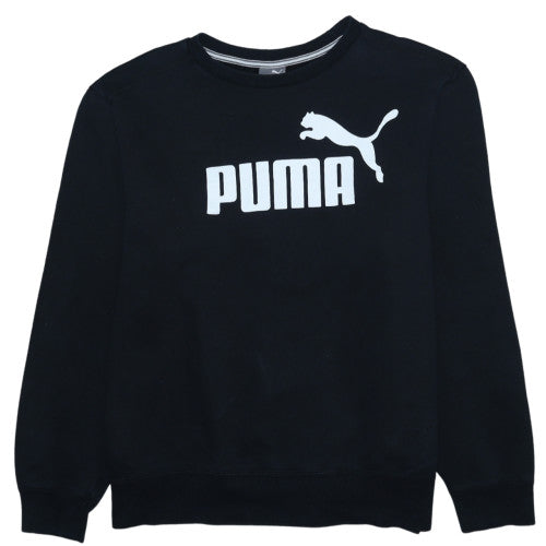 Puma Men's Black XL Crew Neck Logo Sweatshirt