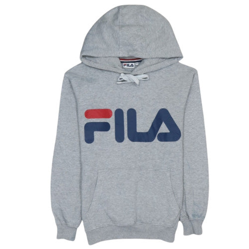 FILA Womens Grey XS Pullover Hoodie Sweatshirt with Logo Print