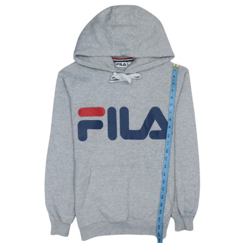 FILA Womens Grey XS Pullover Hoodie Sweatshirt with Logo Print