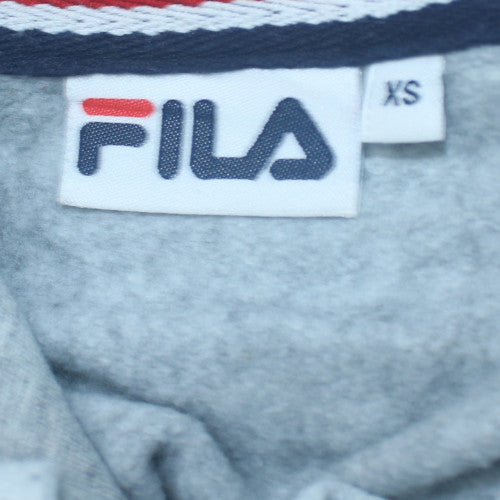 FILA Womens Grey XS Pullover Hoodie Sweatshirt with Logo Print