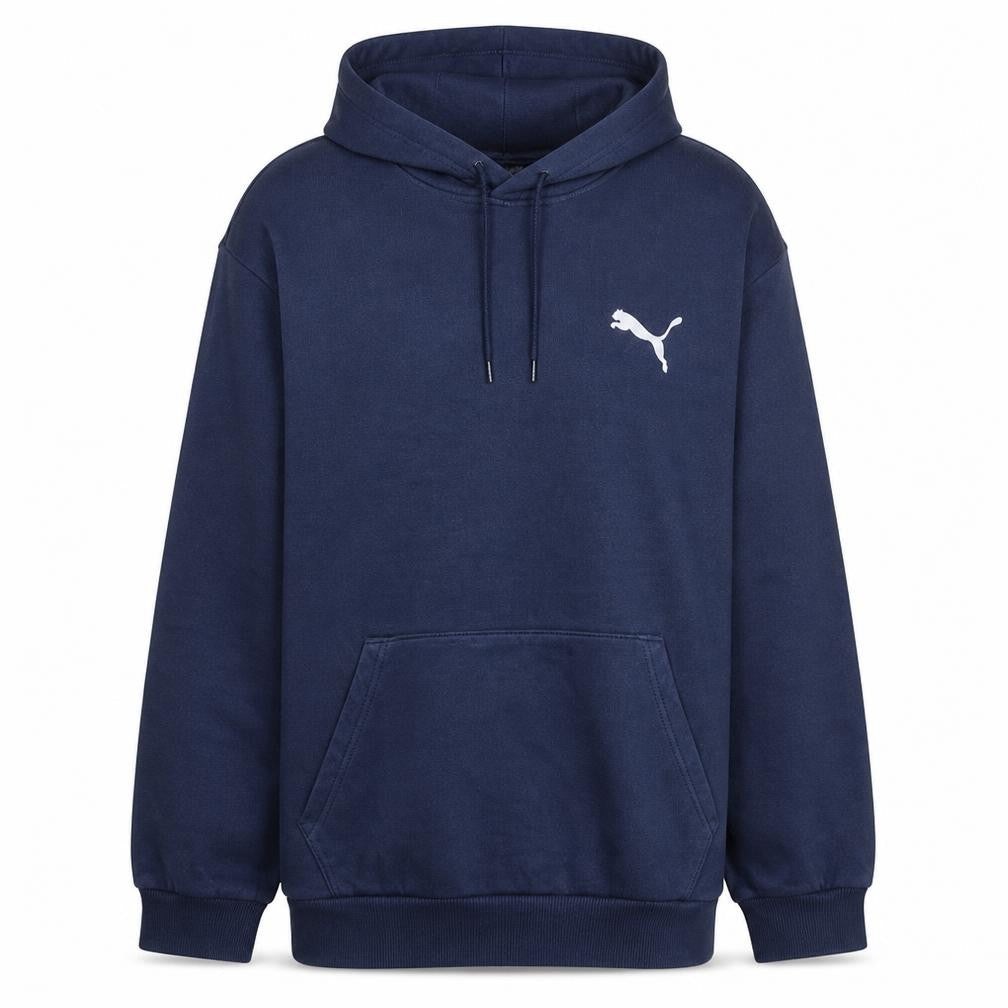 Front view of Puma Men's Blue Pullover Hoodie M Regular Fit Sportswear